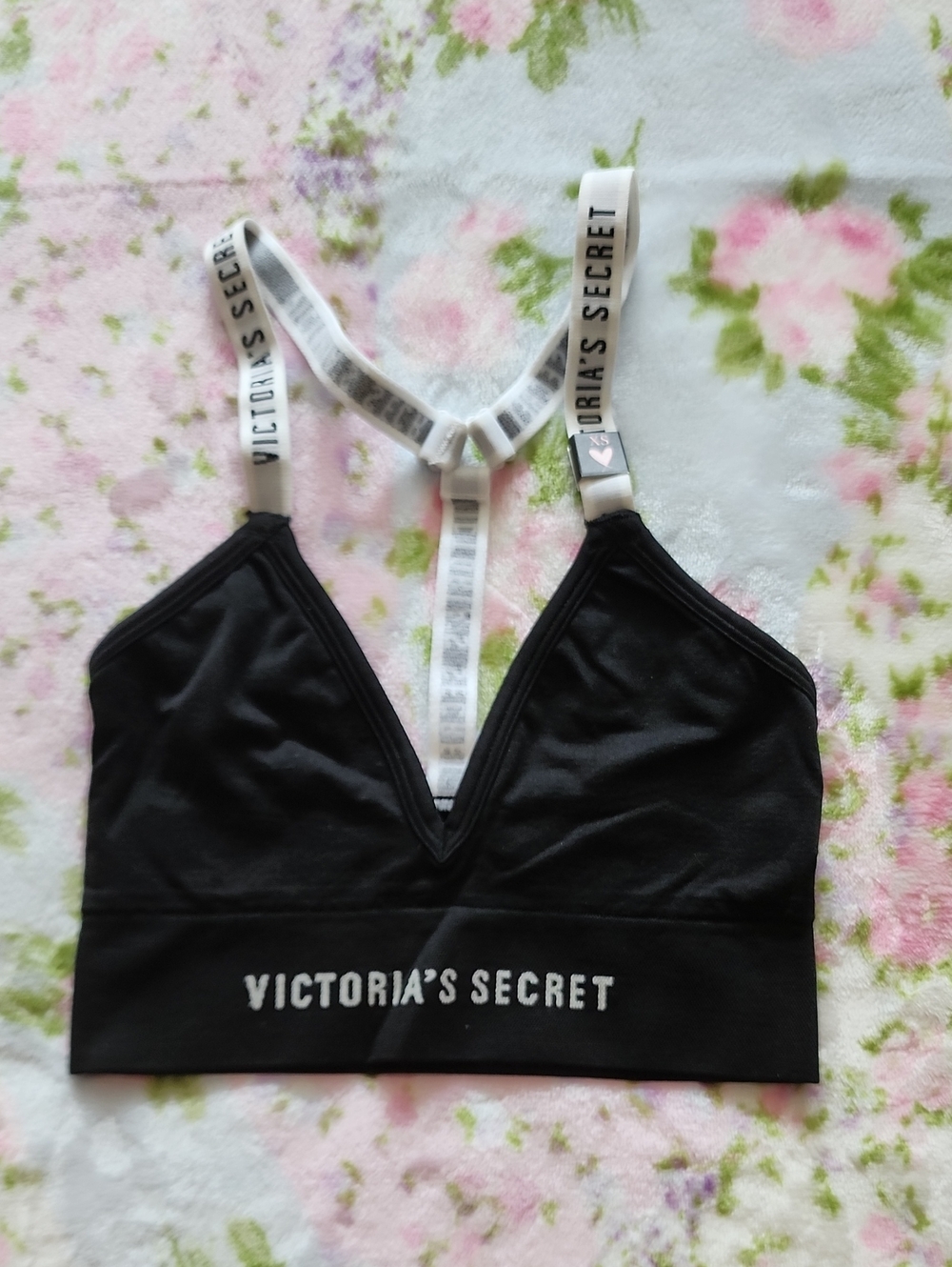NWT Victoria's Secret Black Logo Racerback Bralette XS XP